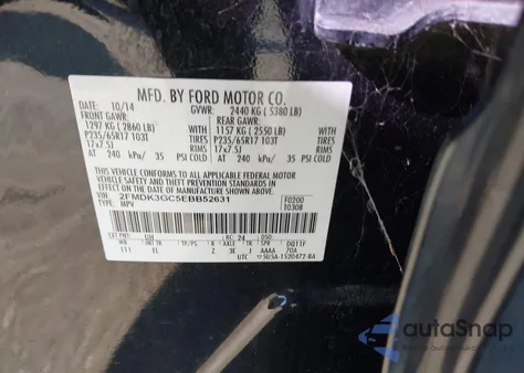 2014 Ford Edge Se from USA, damaged, VIN 2FMDK3GC5EBB52631